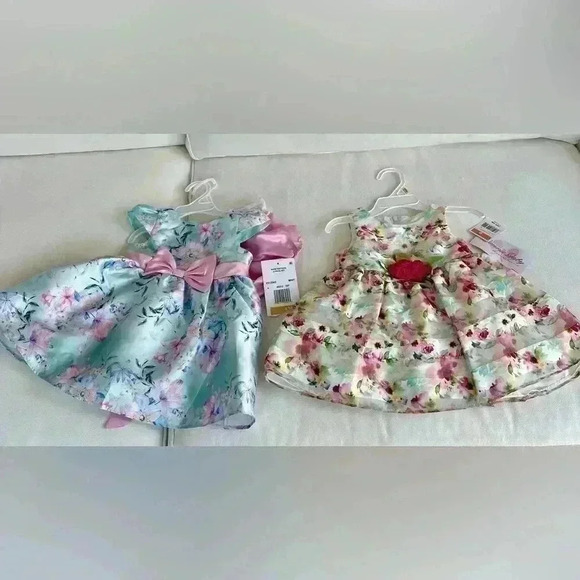 Other - 2 Dress’s size 12 months,new tags #1one pink/ Mint rare edition#2 Bonnie baby